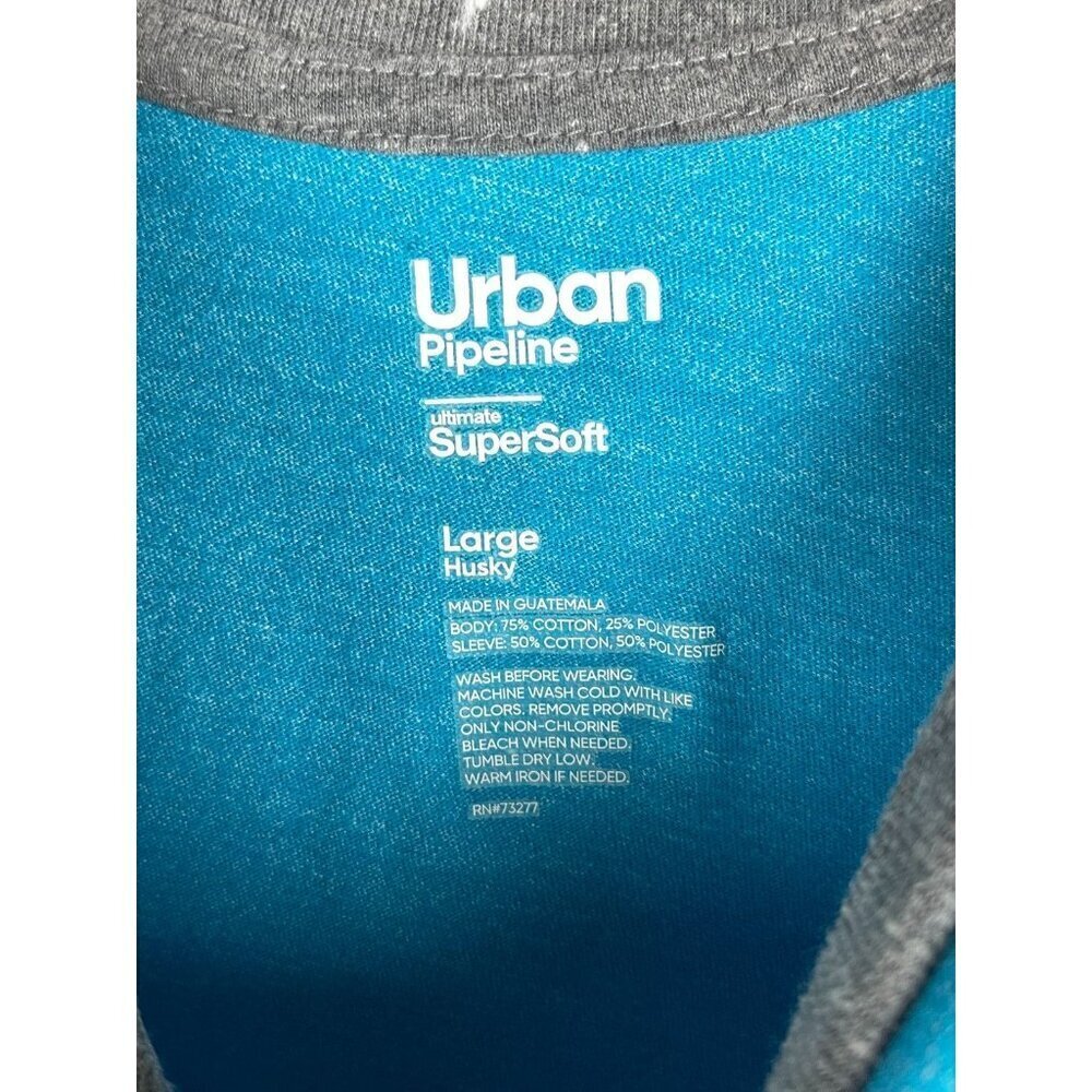 2 Boys Urban Pipeline Ultimate SuperSoft Large Husky Shirts Red Blue Gray Raglan - Picture 6 of 7